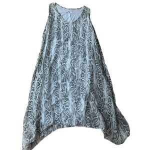 Gigi Moda Silk‎ Blend Sleeveless Snakeskin Print Dress Made in Italy One Size